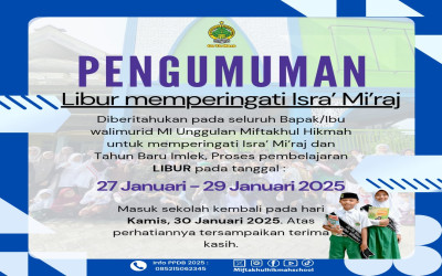 Libur Isra' Mi'raj, dan Tahun Baru Imlek